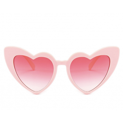 Sunglasses Heart - Light Pink with Pink Lens